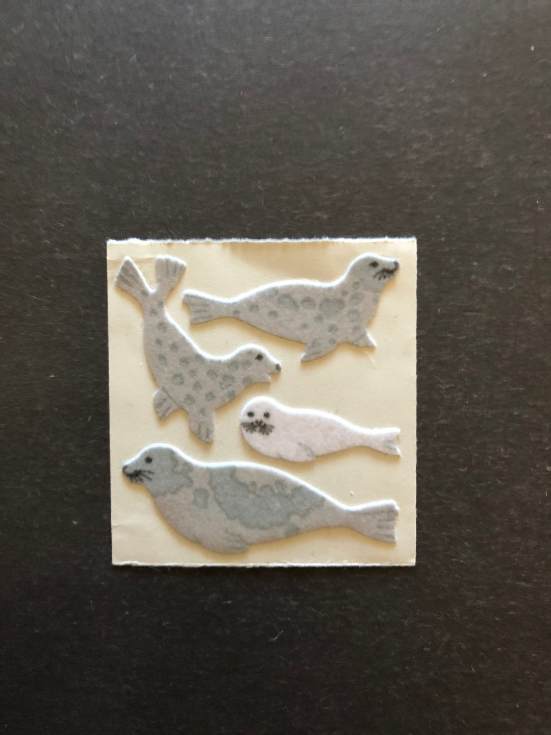 SANDYLION vintage rare fuzzyシール　動物 Vintage Rare Sandylion Fuzzy Seal Stickers - Etsy
