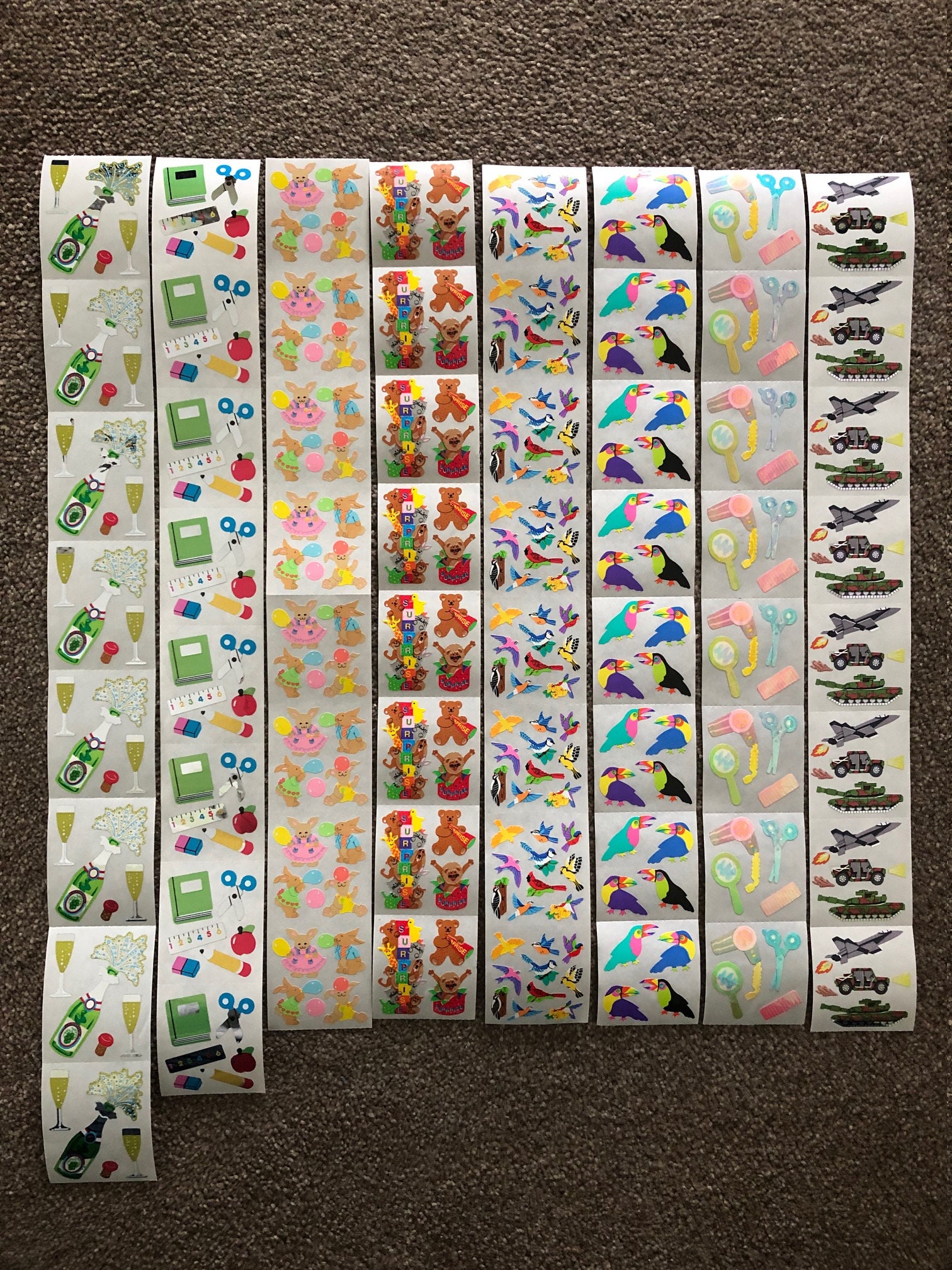 Sandylion vintage rare long sticker strips (8 squares in strip)