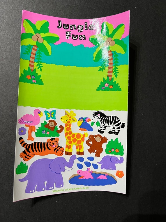 Sandylion Vintage 1991 Rare Maxi Activity Jungle Fun Stickers - Etsy