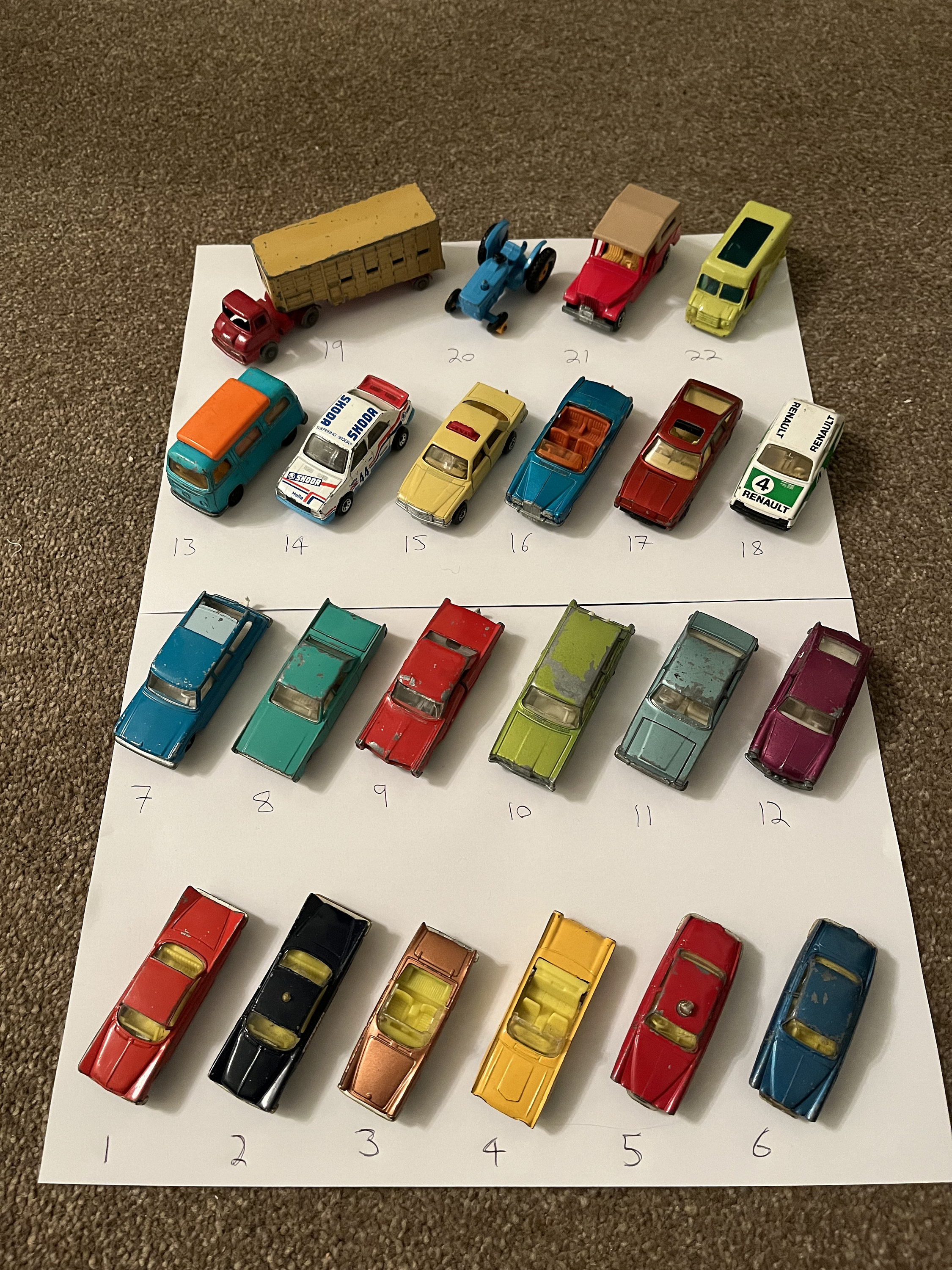 Old school store matchbox cars