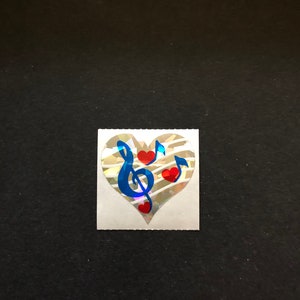 Sandylion vintage 1986 very rare heart shape music sticker