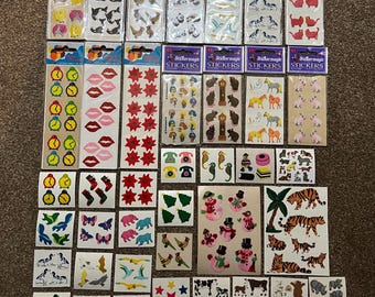 Sandylion , Stickermagic, Great Seven large fuzzy sticker lot