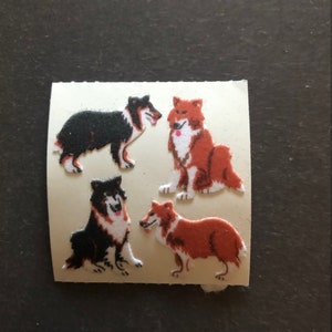 Sandylion vintage rare fuzzy dog stickers
