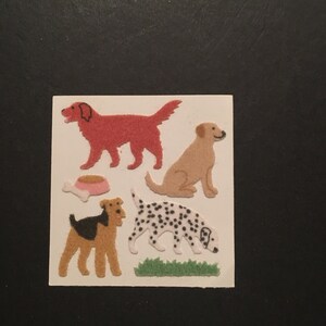 Sandylion vinatge rare fuzzy dog stickers