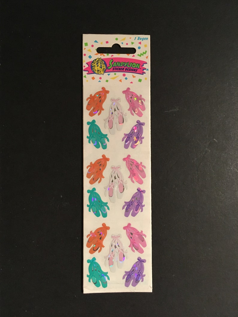 Sandylion vintage rare ballet shoe sticker strip