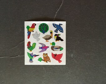 Sandylion vintage rare shiny mini bird stickers