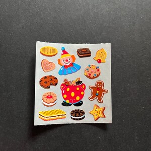 Sandylion vintage rare kromekote/paper cookie jar and biscuits stickers (tape on bottom right stickers)