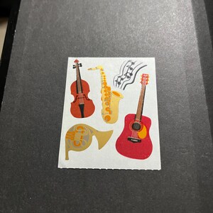 Pegatinas vintage de instrumentos musicales Sandylion muy raras y brillantes