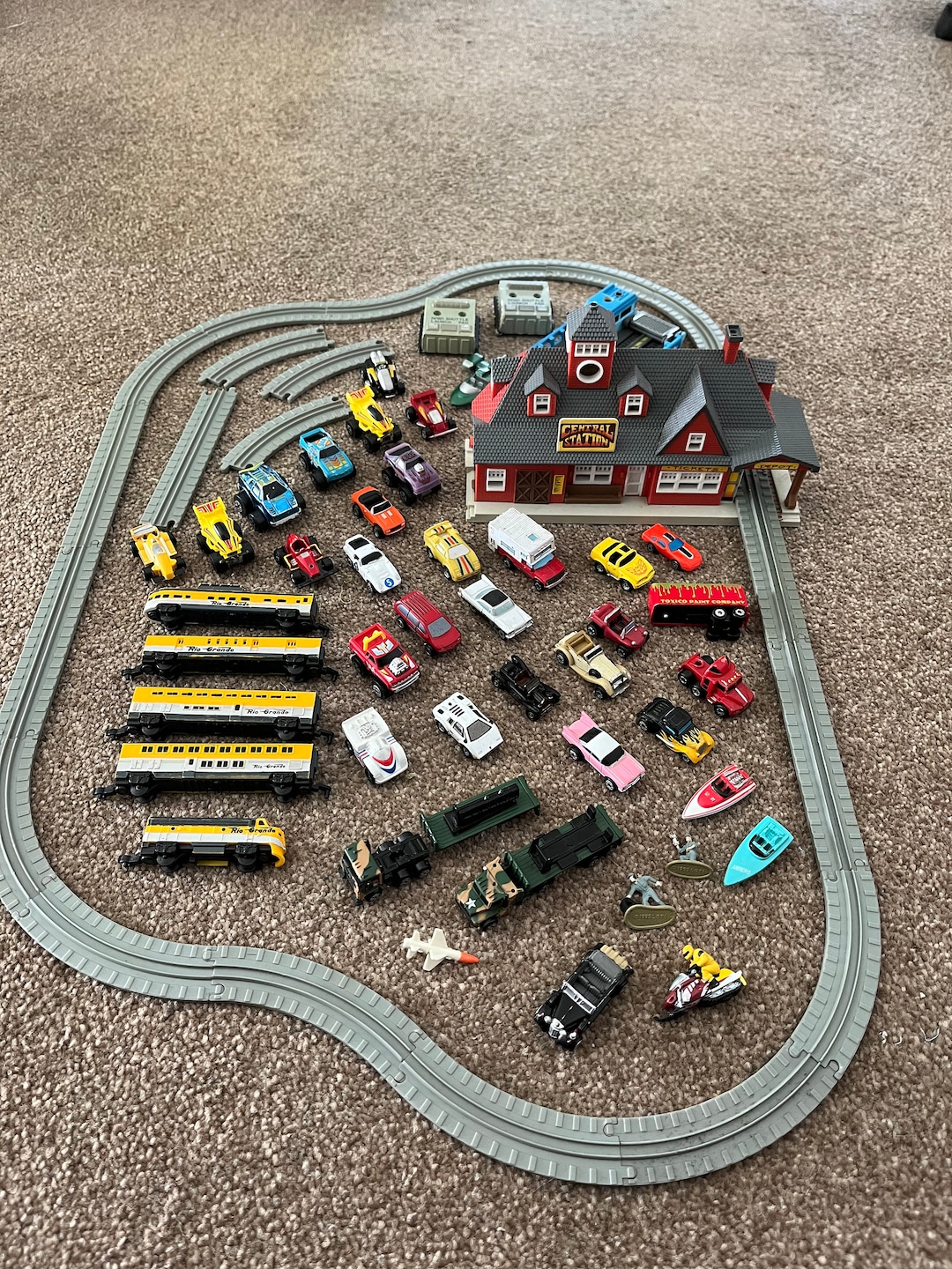 Micro Machines Train Set, Station, Vehicles, Boat Etsy