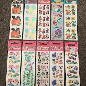 Sandylion vintage rare paper, pearl, prismatic sticker strips - Please choose from drop down list