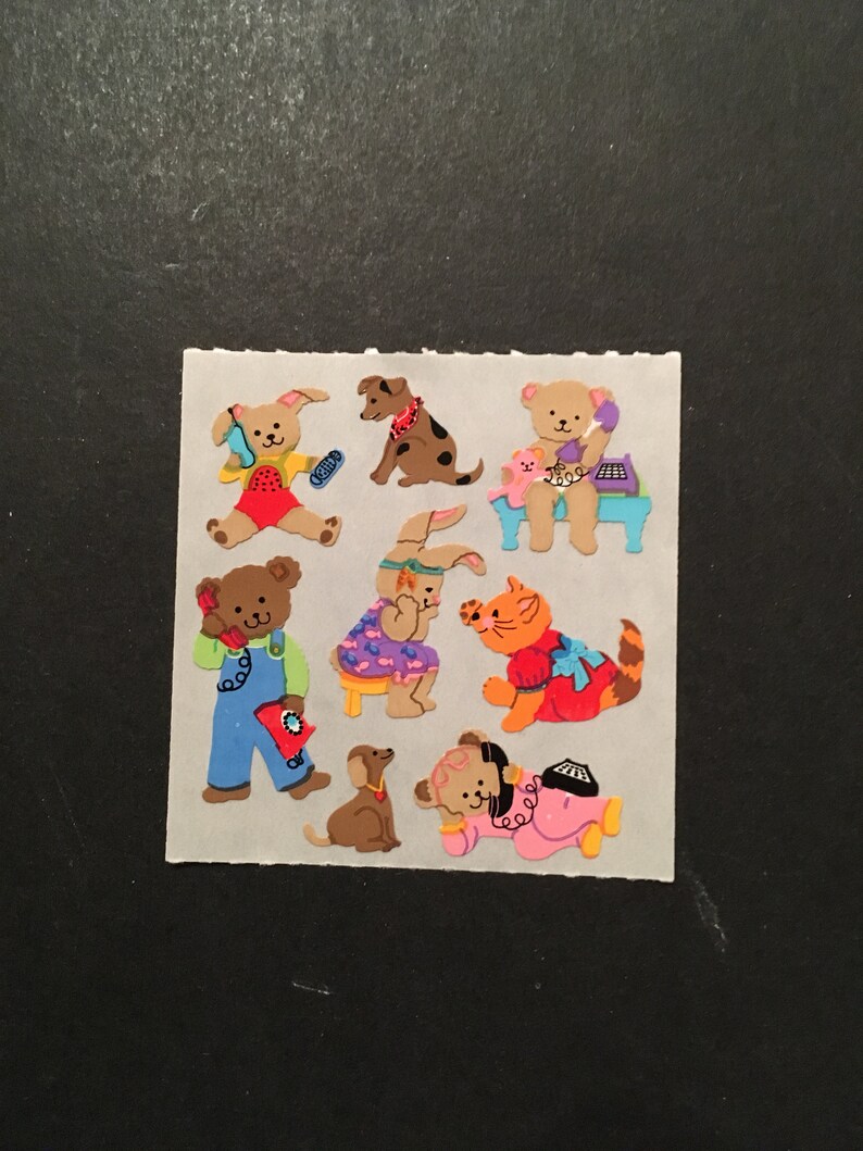 Sandylion vintage very rare kromekotepaper animals on phone stickers