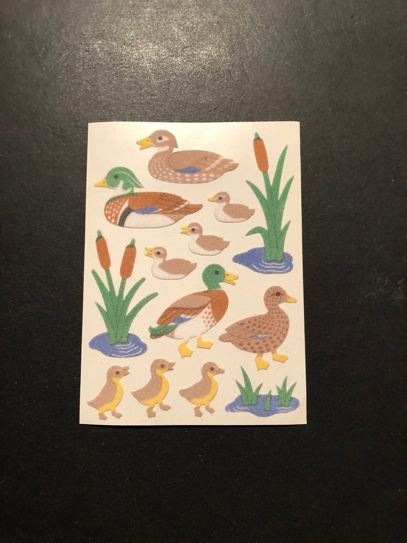 Sandylion vintage very rare fuzzy maxi duck stickers