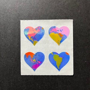 Sandylion vintage 80s very rare pearl Earth heart stickers