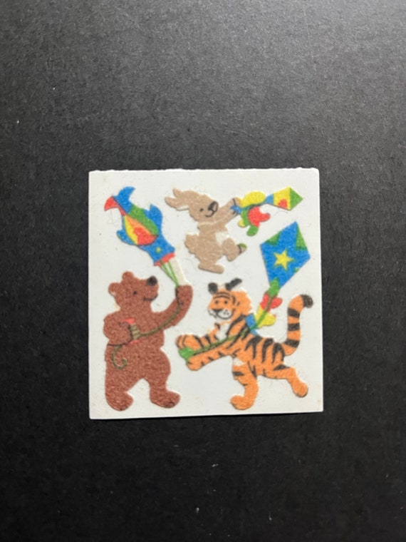SANDYLION vintage rare fuzzyシール　動物 Vintage Rare Sandylion Fuzzy Stickers - Etsy