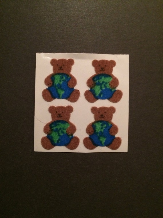 Vintage Rare Sandylion Fuzzy Stickers -  Israel