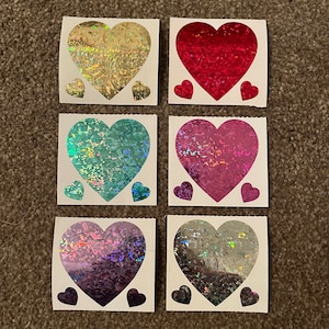 Stickermagic prismatic heart stickers - please choose from drop down list