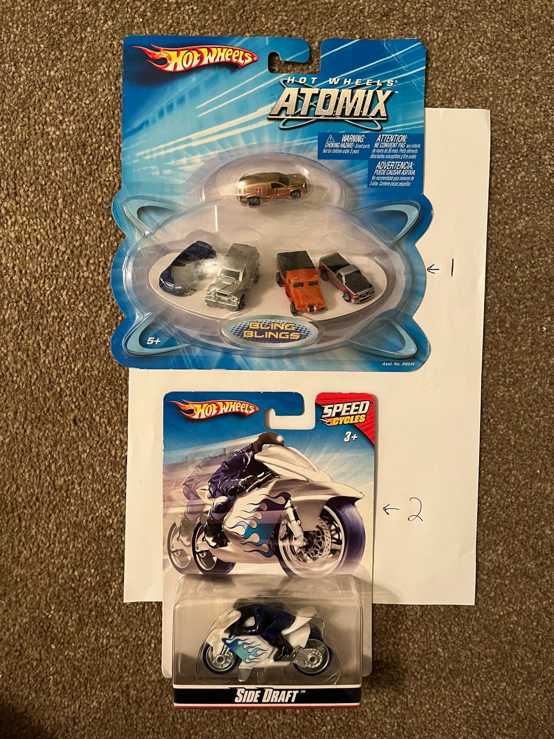 Hot Wheels Atomix Car Set and Speed Cycle - Please Choose From