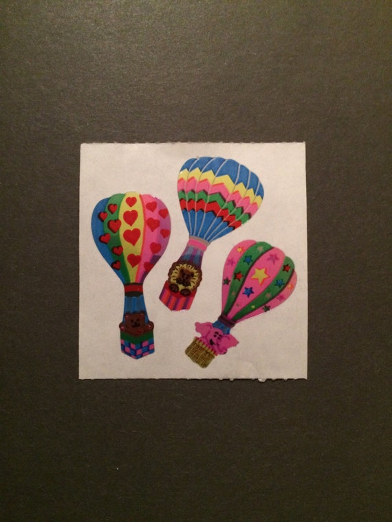 Vintage 1980s Hot Air Balloon Sticker Sheet