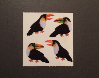 Autocollants Vintage Sandylion – Rouleau Prismatique Oiseaux Tropicaux (perroquet, Toucan)