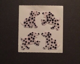 Sandylion vintage rare fuzzy dalmatian dog stickers