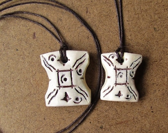 Japor Snippet inspired clay pendant *two sizes available*