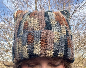 Crochet cat ear beanie