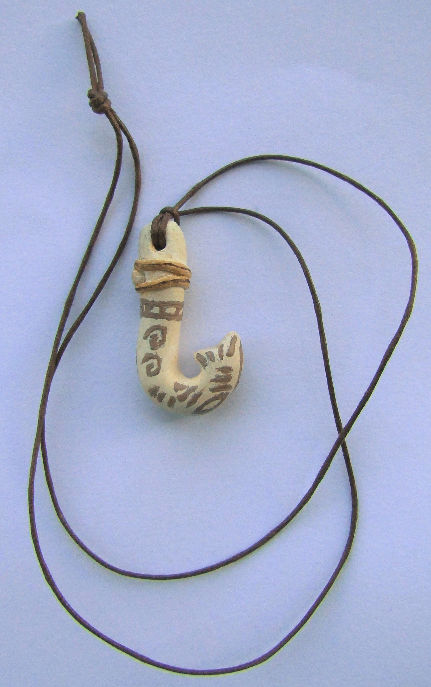 MOANA and MAUI HOOK necklace handmade polymer clay