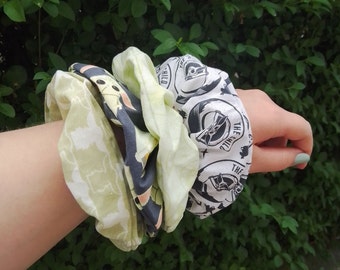 Mandalorian themed oversized scrunchies set of 4(cotton)