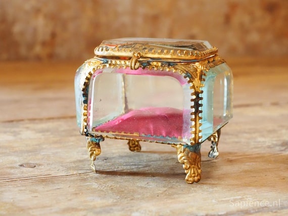 Ormolu jewelry box: antique French seaside town