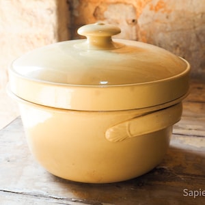 Large vintage French stoneware tureen, oven dish or pate pot, 1930, pate mold with lid in good condition, Badonviller