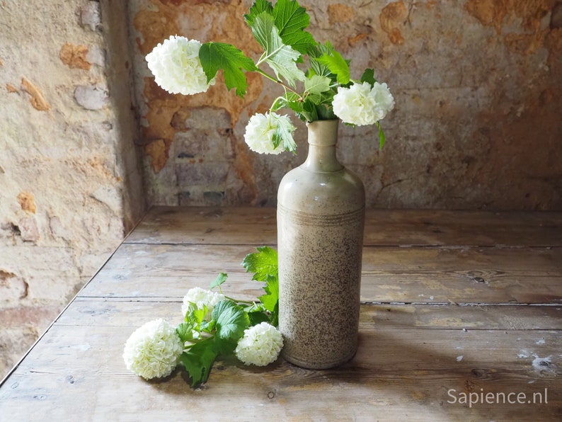Sandstone ink bottle antique French handmade, 'Encre Japonaise N. Antoine & fils' 1900 image 3