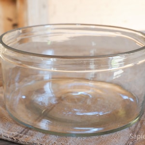 Shapely antique French hand blown bowl or vase, grocery store, hand made, centre piece, flower vase, table decoration