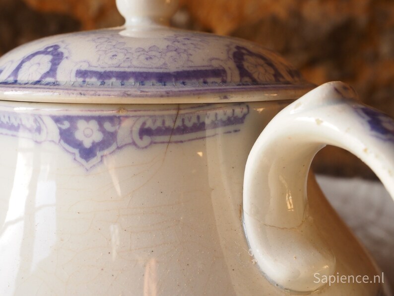 Sweet Small Antique French Teapot Lavender Decor 2 Cups Etsy