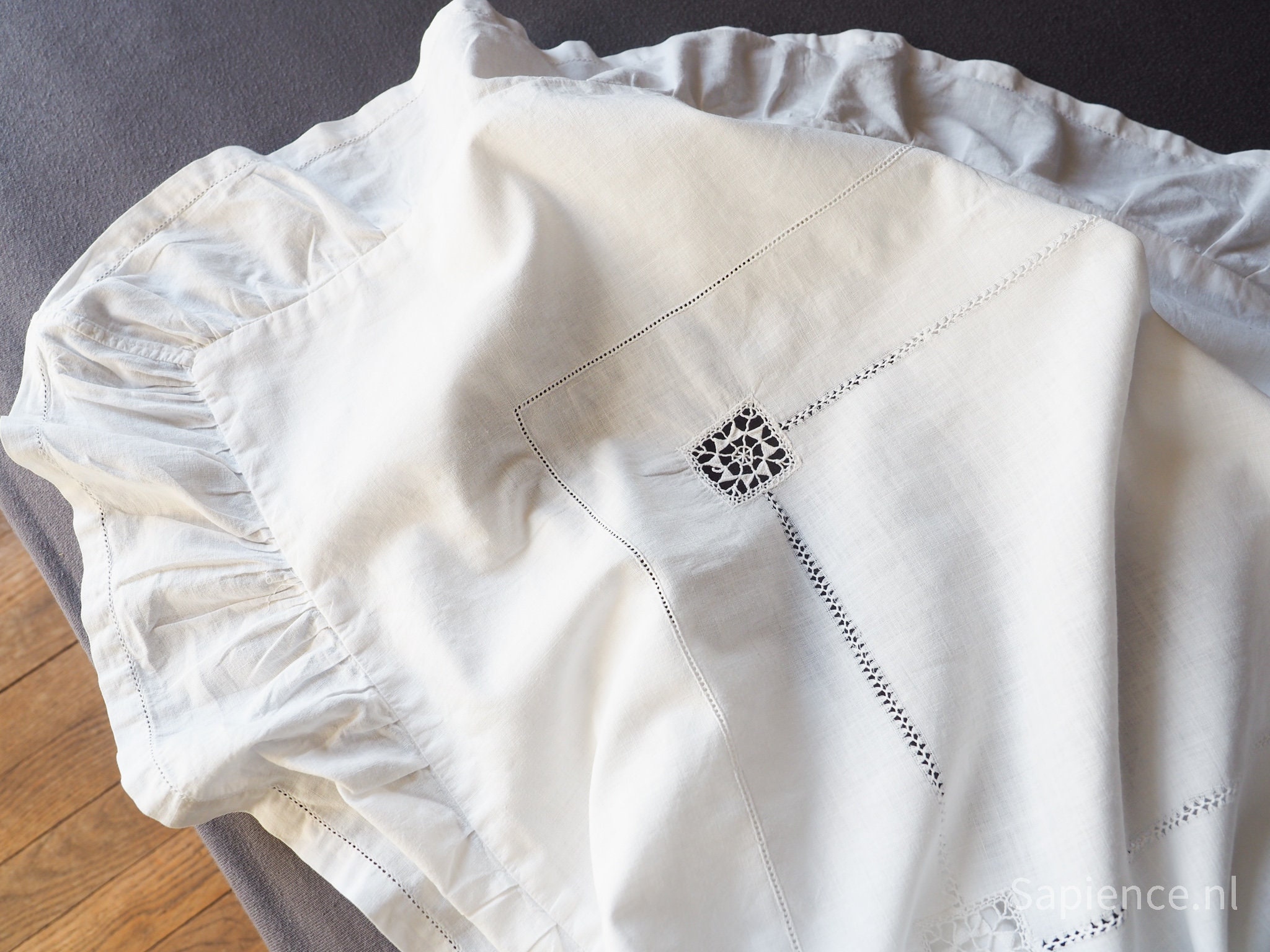 Lovely Antique French Large Cotton Pillow Case Hand Enbroidered With ...