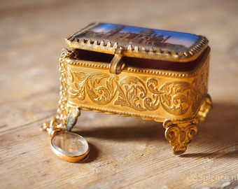 Antique French ormolu  jewelry box