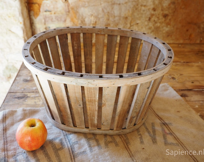 Well Made Antique French Wooden Apple Basket for Country Etsy
