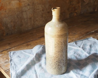 Sandstone ink bottle antique French handmade, 'Encre Japonaise N. Antoine & fils' 1900