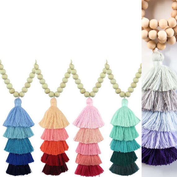 Beautiful Long 5 layers  tassel necklace ,cotton tassel,choose color