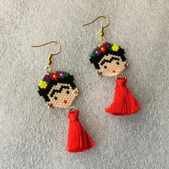Beautiful FRIDA colorful earrings, party earrings,family gifts, birthday gifts, holidays gift, choose color