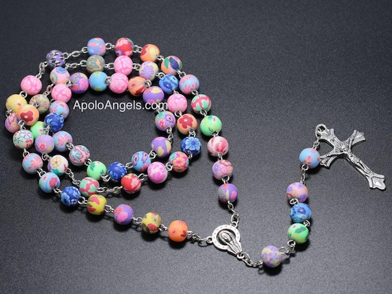 New Colorful Rosary, Beautiful, Unique  rosary,religious rosary, pray, catholic.