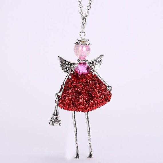 Wings Fashion Doll Pendant,Eiffel Tower charm,vintage charms,Different colors to choose ,women,daughters,aunties