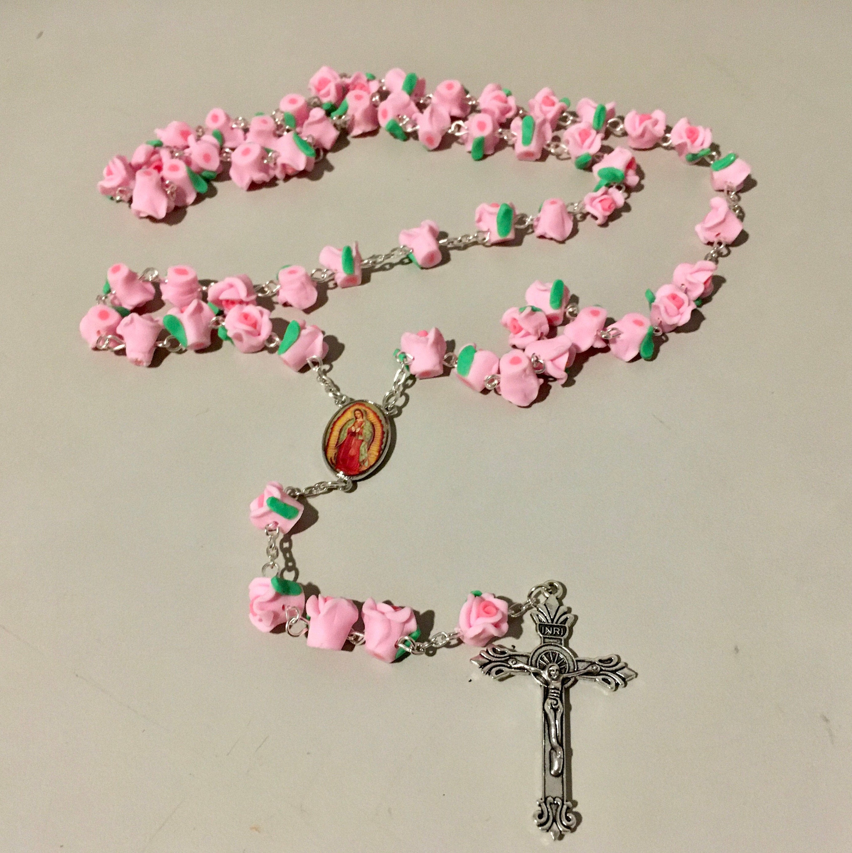 Mini Rosary - Rosary Virgin of Guadalupe - Rose Pearls Rosary – YoYo  Boutique