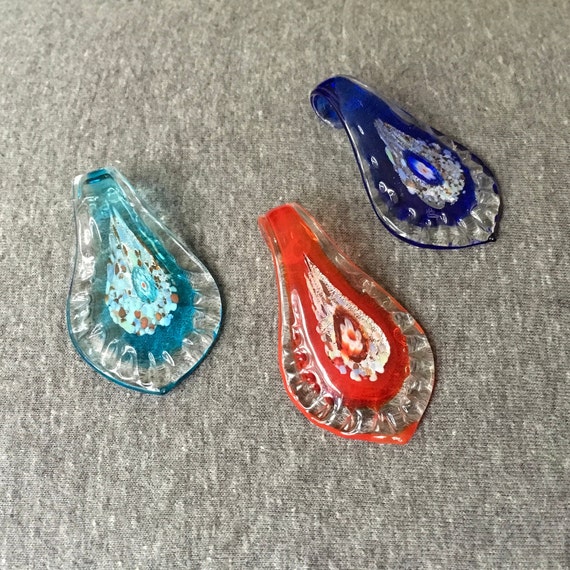 Bulk 3 pcs. Beautiful Large Crystal Glass Pendants,large hole, unique pendants.