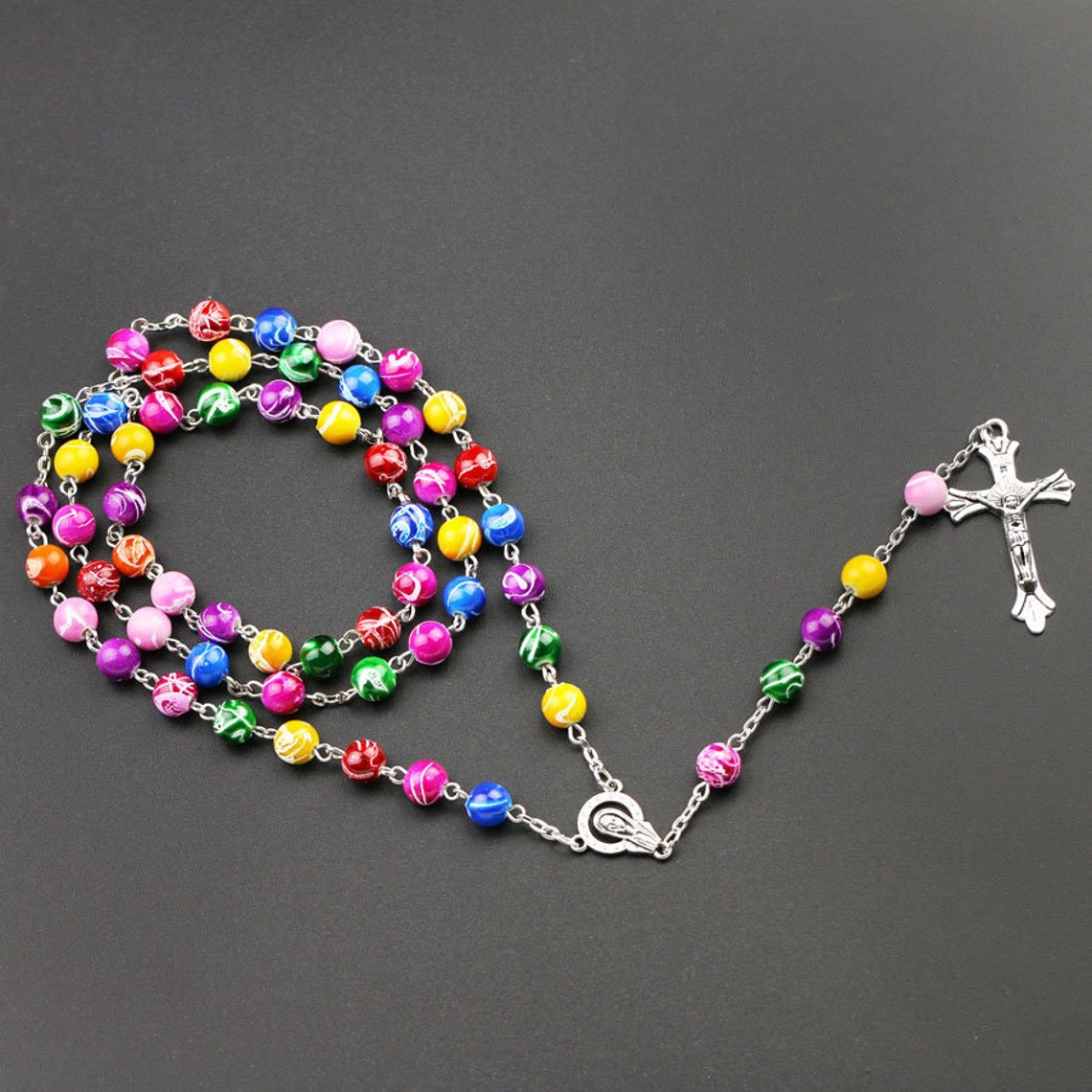 Beautiful Colorful Rosaryunique Religious Rosary Pray Etsy