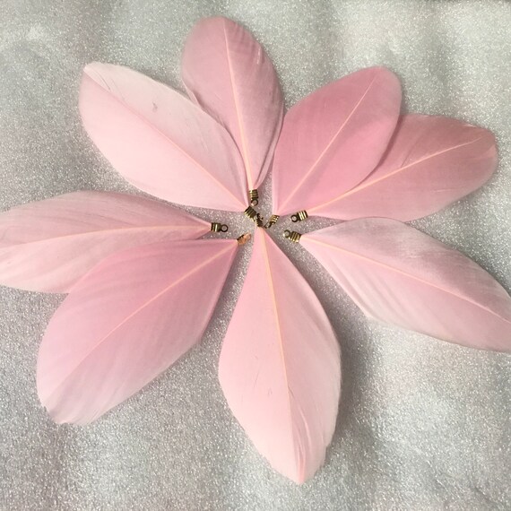 8pc medium pink feathers ,jewelry making,earrings, charm, tassel,Keychain ,Pendant necklace .