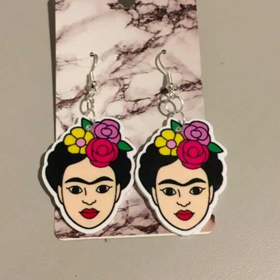 New Beautiful FRIDA colorful earrings, Acrylic, any occasion earrings