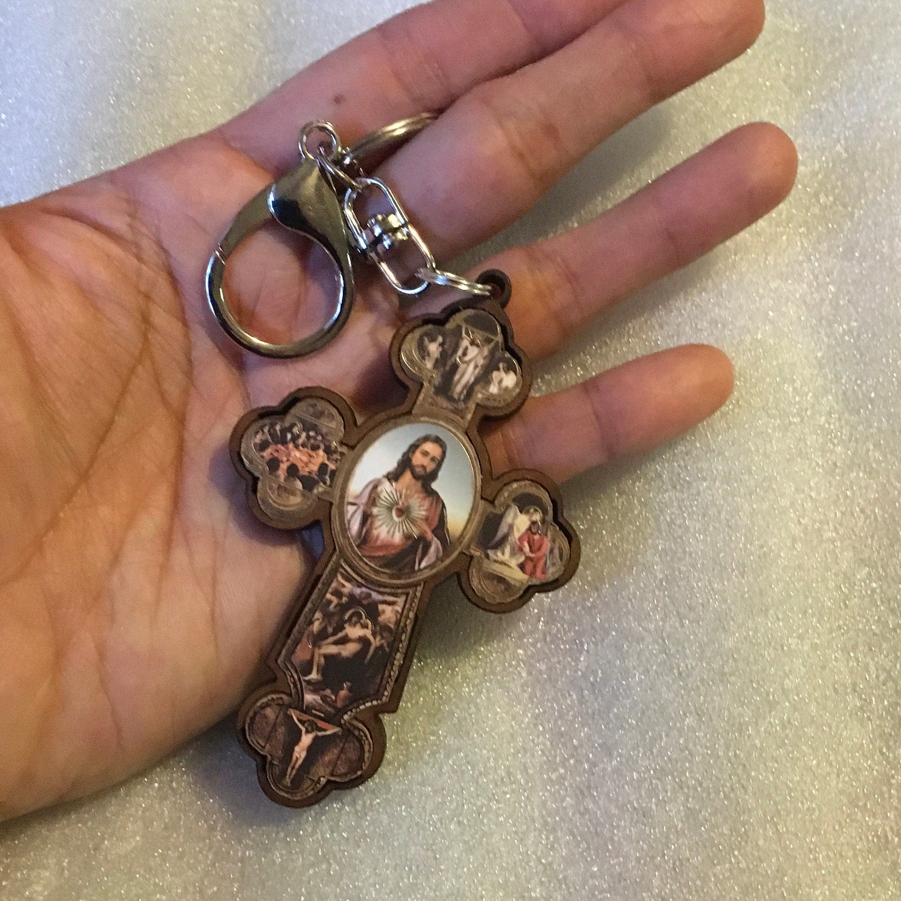 New jesus cross keychain, unisex, catholic, religious