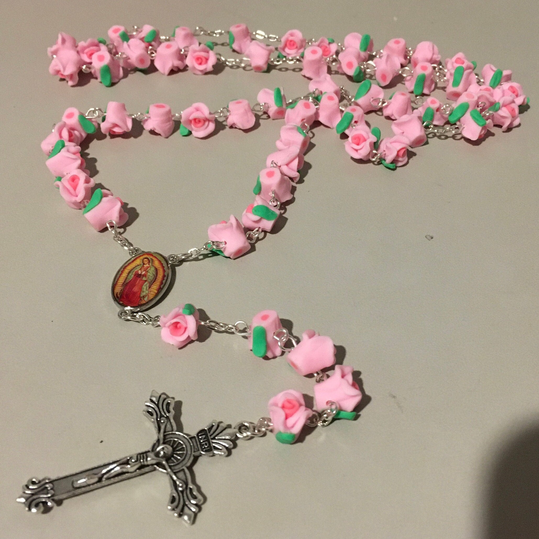 Mini Rosary - Rosary Virgin of Guadalupe - Rose Pearls Rosary – YoYo  Boutique