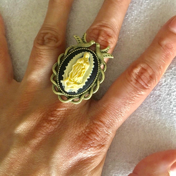 New Beautiful Virgen de Guadalupe RING,bronze ring, adjustable ,Mary lady,catholic,religious,virgen maria, virgin mary