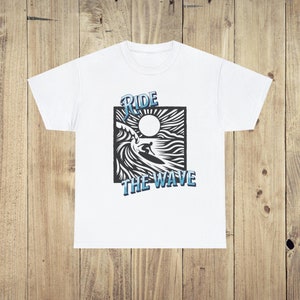 Unisex Cotton Surfing T-Shirt: Ride the Wave Graphic Tee